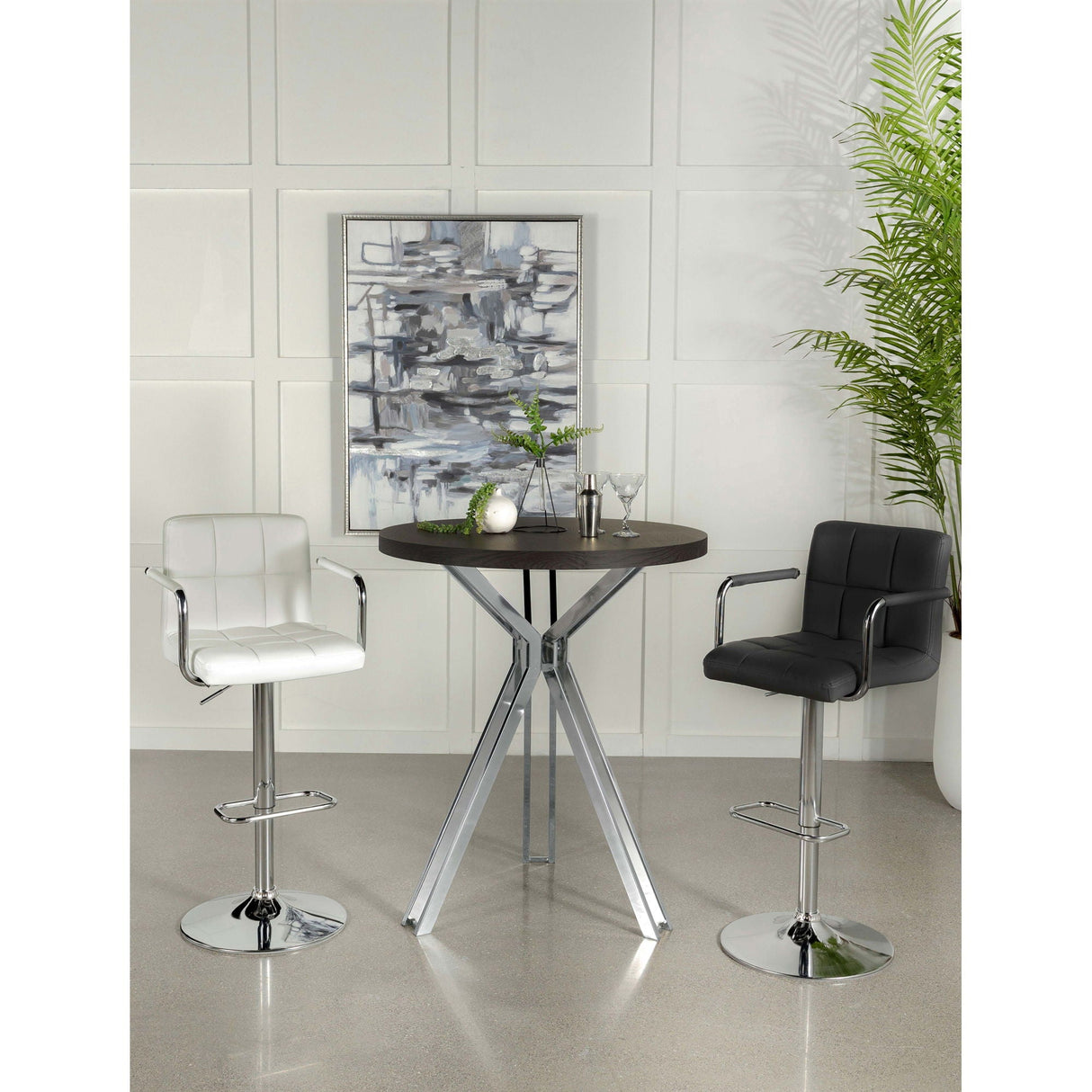 Edgerton - Round Height Bistro Bar Table - Dark Oak