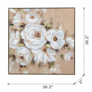 36" x 36" Square Framed Wall Art Flower Canvas Print