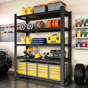 72"H 5-Tier Adjustable Heavy Duty Shelving Metal Mesh Storage Rack (3000 Lbs Loading Capacity) - Metal Shelf Organizer for Pantry, Garage, Kitchen - 60"W*23.6"D*72"H -