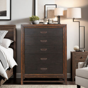 Five-Drawer Chest No Assembly Required Two-Tone Finish