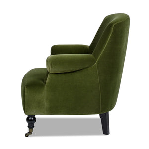 Pleated Sock Arm Accent Armchair with Supportive Seating - Green