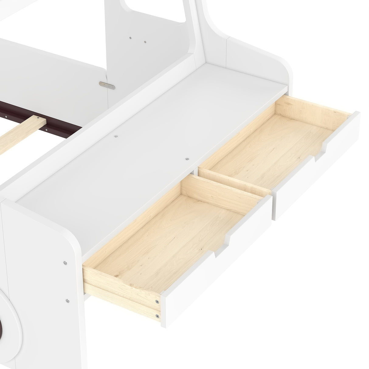 Twin Size Car-Shaped Floor Bed with Storage for Kids