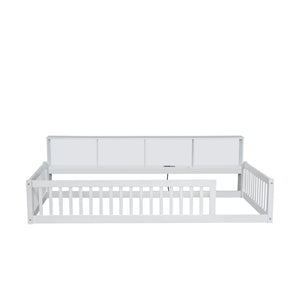 Floor Bed With Storage Cabinets And USB Ports
