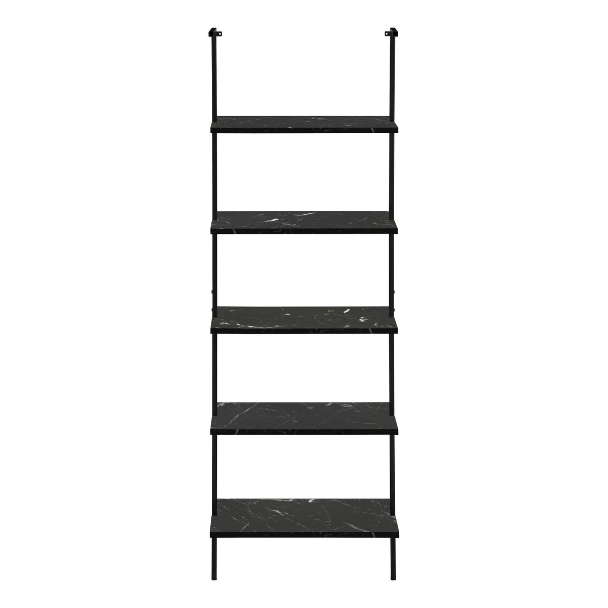 Bookshelf, Bookcase, Etagere, Ladder, 5 Tier, For Office, Marble Look Contemporary & Modern