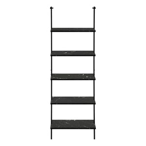 Bookshelf, Bookcase, Etagere, Ladder, 5 Tier, For Office, Marble Look Contemporary & Modern