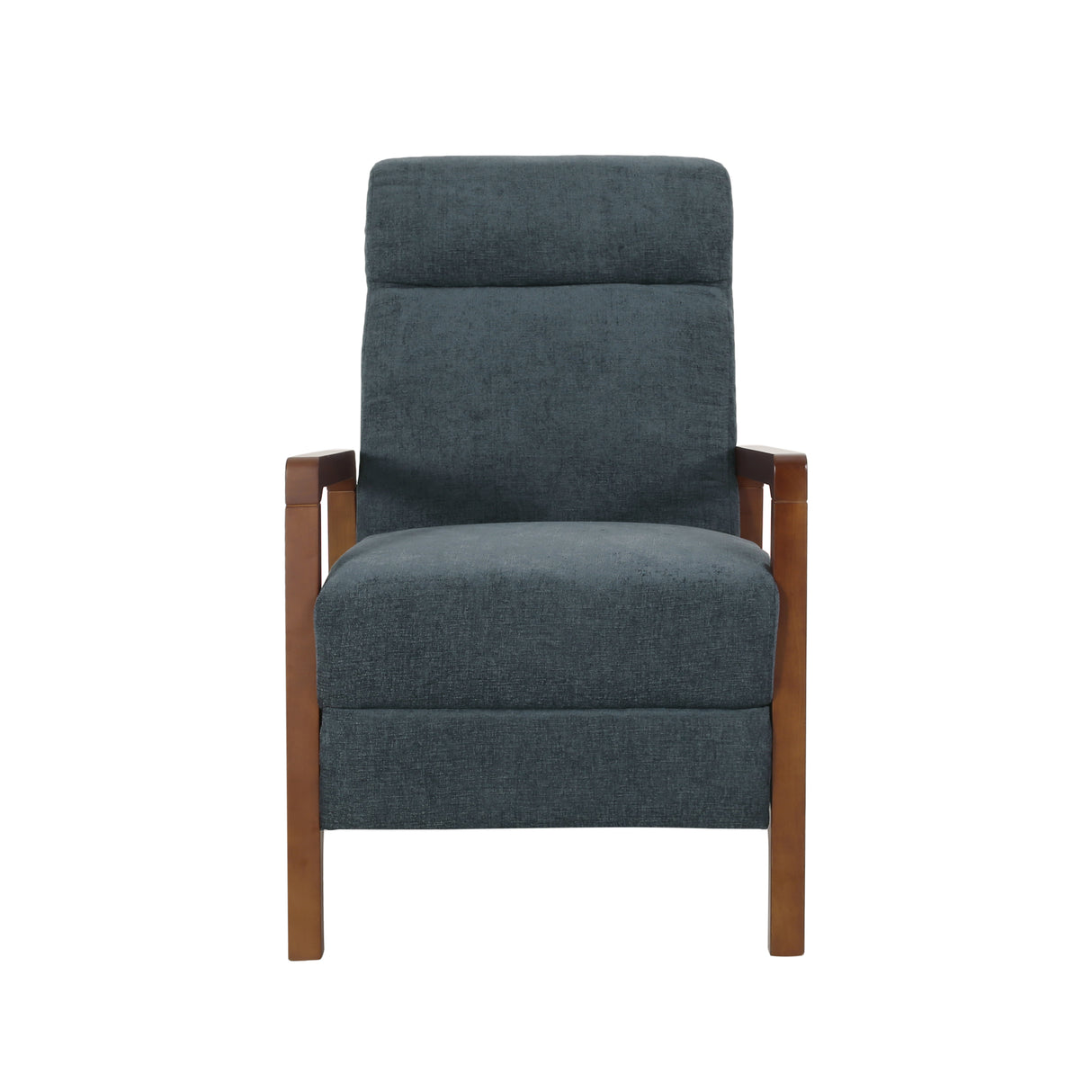 Contemporary Wood Frame Manual Club Recliner with Charcoal Fabric Upholstery, 23.75'' Wide