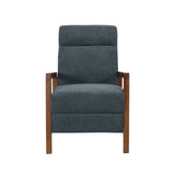 Contemporary Wood Frame Manual Club Recliner with Charcoal Fabric Upholstery, 23.75'' Wide