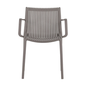 4 Modern Stackable Armchair Matched With Long Table