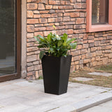 Outsunny set of 3 tall planters with drainage hole, outdoor flower pots, indoor planters for porch, front door, entryway, patio and deck