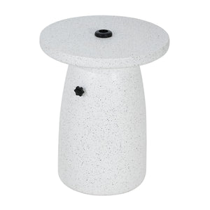 Tess MGO Outdoor Patio Side Table Umbrella Base in White Marble