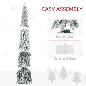 HOMCOM 7ft Tall Prelit Pencil Artificial Christmas Tree