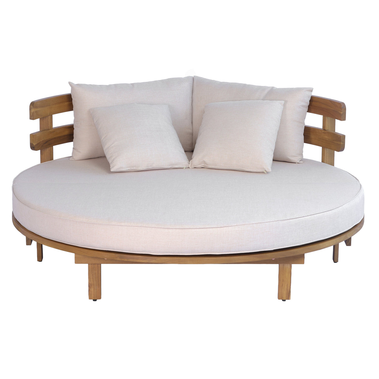 TOPMAX Outdoor Acacia Wood Round Daybed