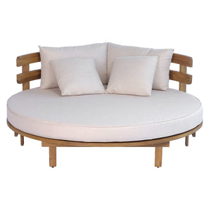 TOPMAX Outdoor Acacia Wood Round Daybed