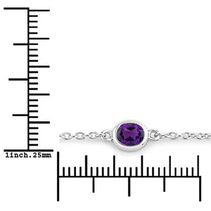 1.70 Carat Genuine Amethyst .925 Sterling Silver Bracelet