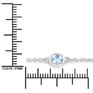1.80 Carat Genuine Blue Topaz .925 Sterling Silver Bracelet