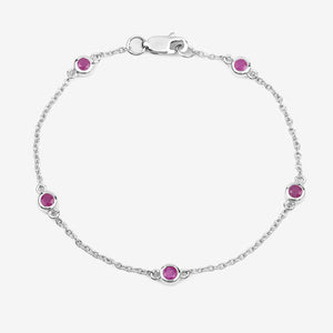 0.65 Carat Genuine Ruby .925 Sterling Silver Bracelet