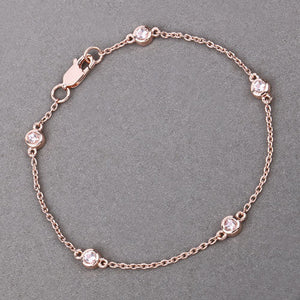 0.45 Carat Genuine Morganite .925 Sterling Silver Bracelet