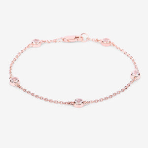 0.45 Carat Genuine Morganite .925 Sterling Silver Bracelet