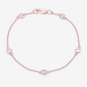 0.45 Carat Genuine Morganite .925 Sterling Silver Bracelet