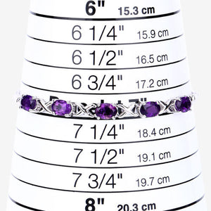 4.00 Carat Genuine Amethyst .925 Sterling Silver Bracelet