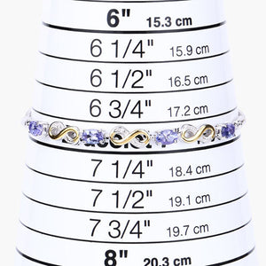 1.79 Carat Genuine Tanzanite and White Topaz .925 Sterling Silver Bracelet