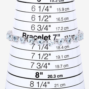7.71 Carat Genuine Aquamarine and White Diamond .925 Sterling Silver Bracelet