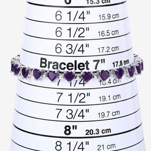 10.01 Carat Genuine Amethyst and White Diamond .925 Sterling Silver Bracelet