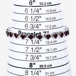11.62 Carat Genuine Garnet and White Diamond .925 Sterling Silver Bracelet