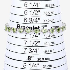 10.24 Carat Genuine Peridot and White Diamond .925 Sterling Silver Bracelet