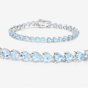 15.50 Carat Genuine Blue Topaz .925 Sterling Silver Bracelet