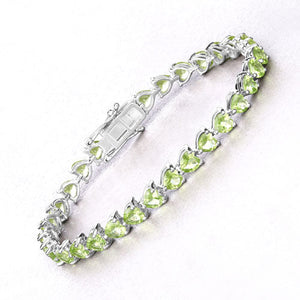 13.64 Carat Genuine Peridot .925 Sterling Silver Bracelet