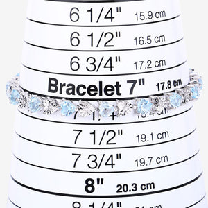 7.64 Carat Genuine Blue Topaz and White Diamond .925 Sterling Silver Bracelet