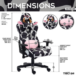TS85 COW Print LUXX Series Gaming Chair32