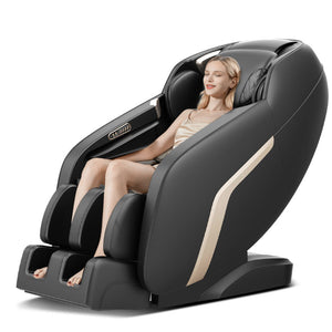 Black Zero Gravity Shiatsu Massage Chair with SL-Track and Bluetooth