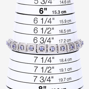 1.10 Carat Genuine Tanzanite .925 Sterling Silver Bracelet