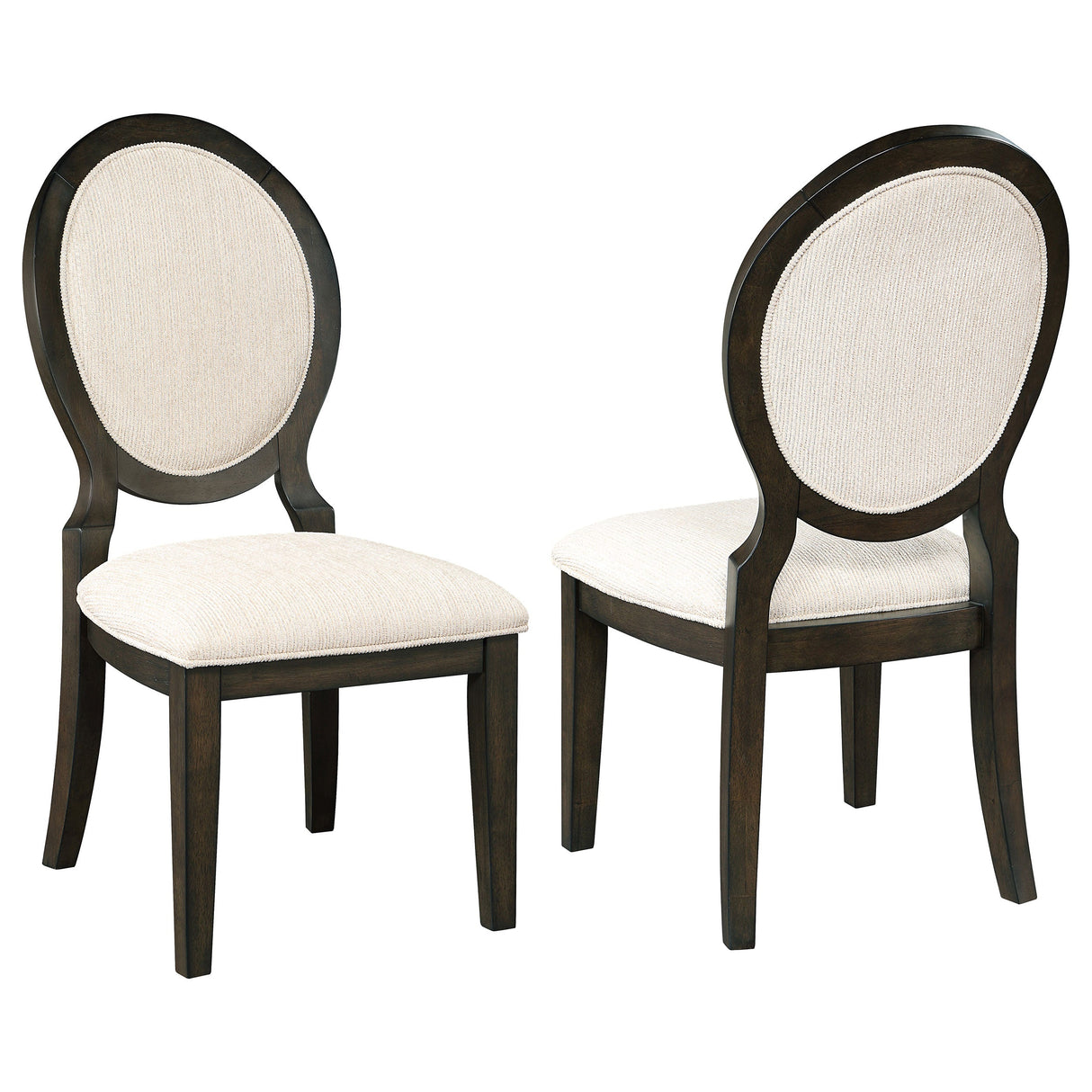 Transitional Oval Dining Chairs, Set of 2