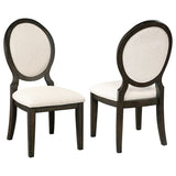Transitional Oval Dining Chairs, Set of 2