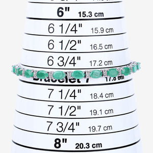 4.98 Carat Genuine Emerald and White Topaz .925 Sterling Silver Bracelet