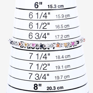 0.88 Carat Genuine Multi Sapphire .925 Sterling Silver Bracelet
