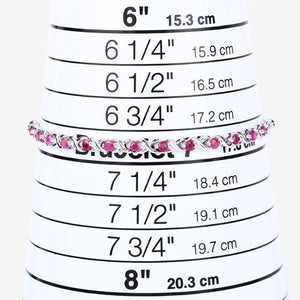 0.88 Carat Genuine Ruby .925 Sterling Silver Bracelet
