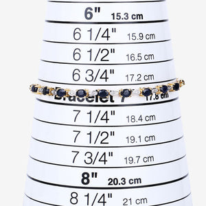 1.83 Carat Genuine Blue Sapphire and White Diamond .925 Sterling Silver Bracelet