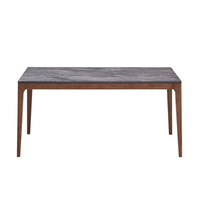 Bevis - Engineered Stone Top Dining Table - Walnut