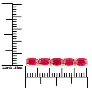 9.18 Carat Genuine Ruby 10K Yellow Gold Bracelet