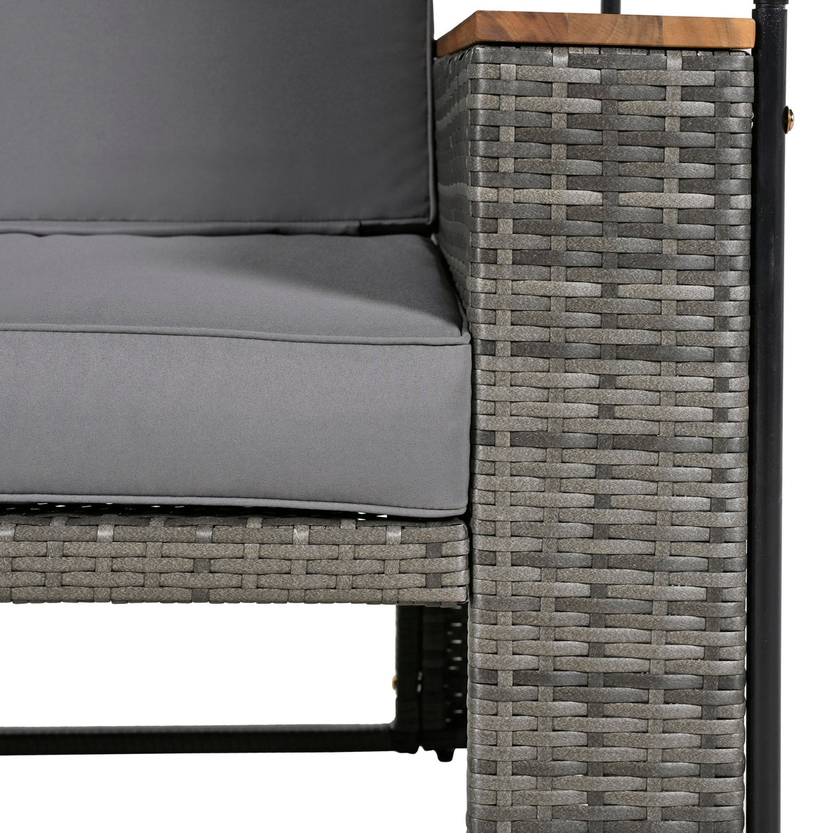 Bethany Two-Person Outdoor Rattan Daybed with Adjustable Canopy and Hidden Storage