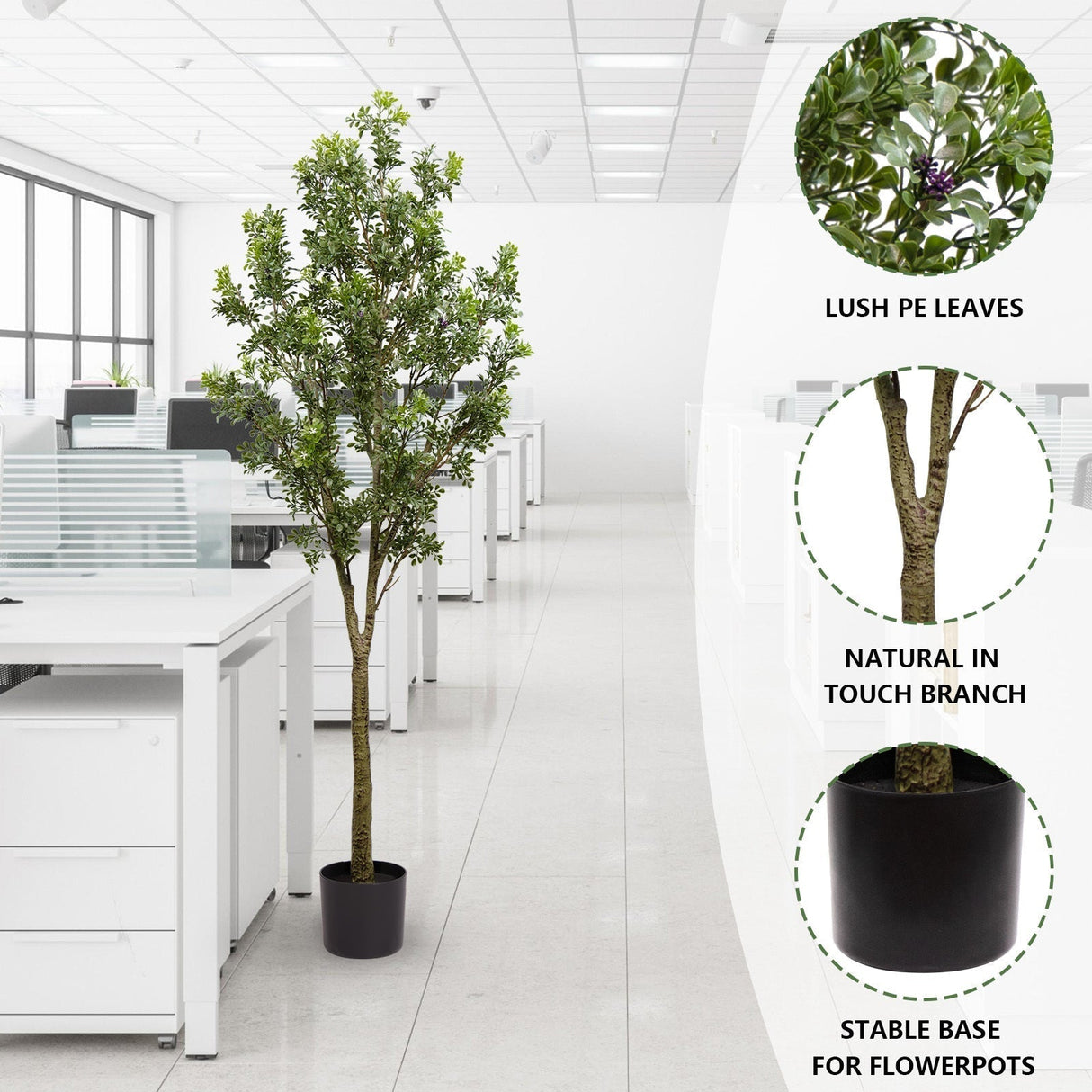 6FT Artificial Tree Tall Lifelike Greenery Plant