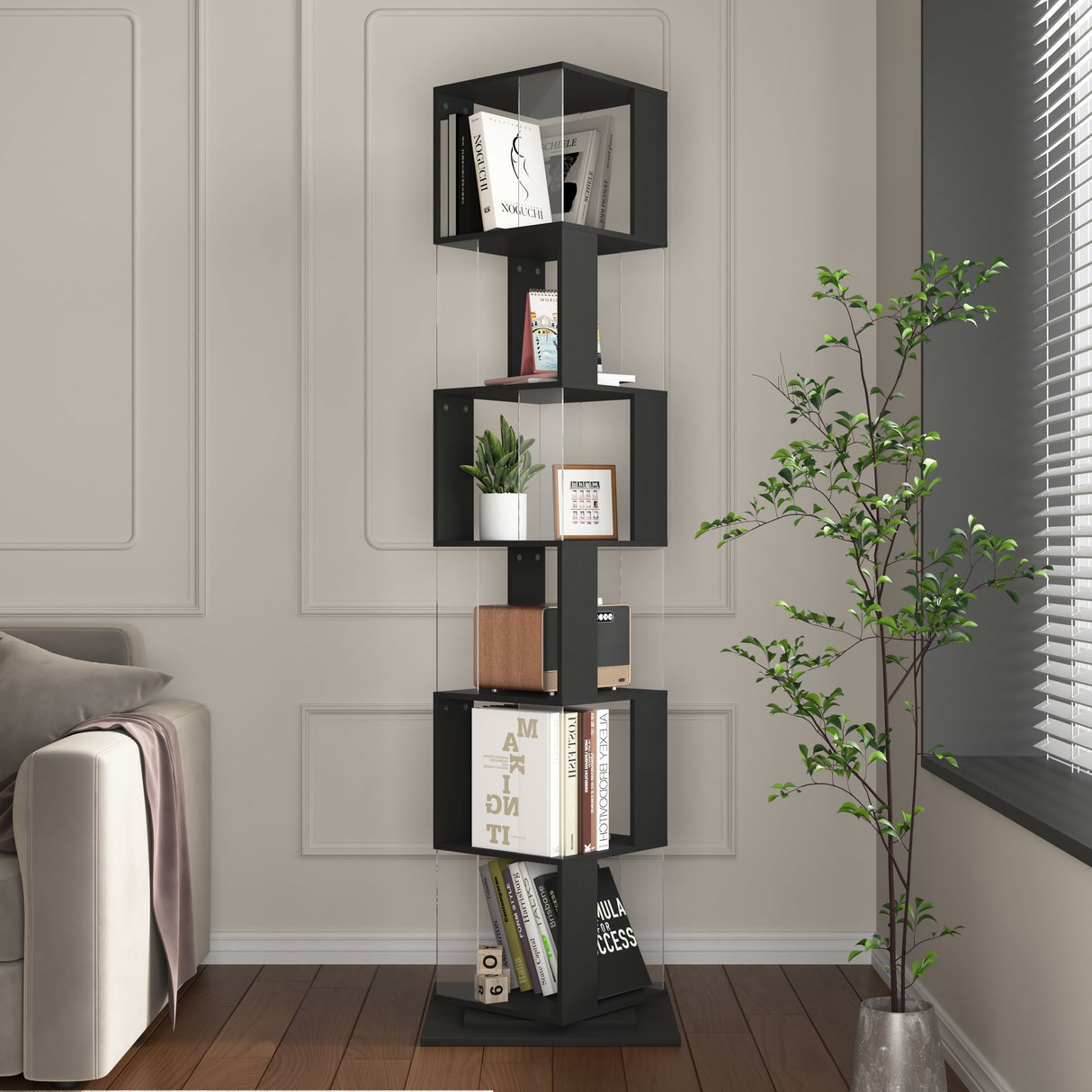 360° Rotating 6-Tier Display Shelf