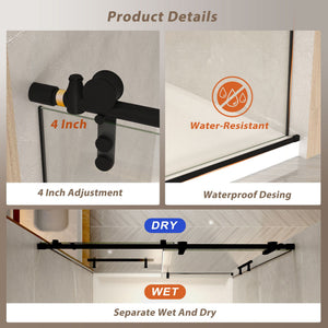 Frameless Sliding Bathtub Door With Frame