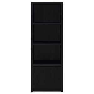 Sloat - 3 Shelf Media Tower With Cabinet Storage - Black