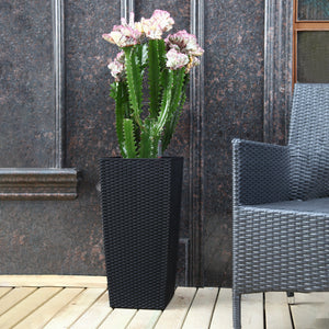 Pack of 2 Square Planters with Automatic Watering System