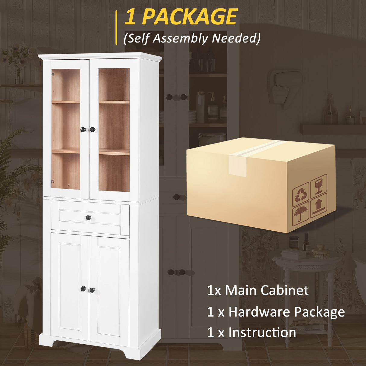 67.2' Tall Bathroom Storage Cabinet